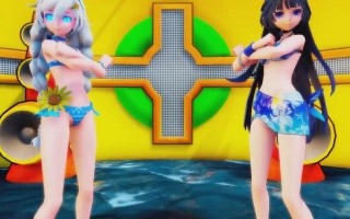 【崩坏3 MMD】琪亚娜和芽衣在控制台游泳